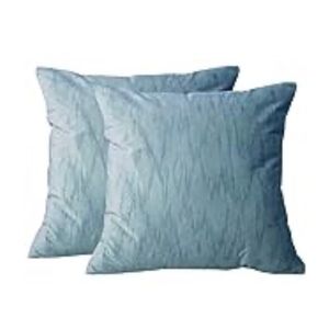 18x18 Velvet Throw Pillow Covers, Light Blue